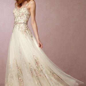 BHLDN floral whimsical Heidi Waters Wedding dress